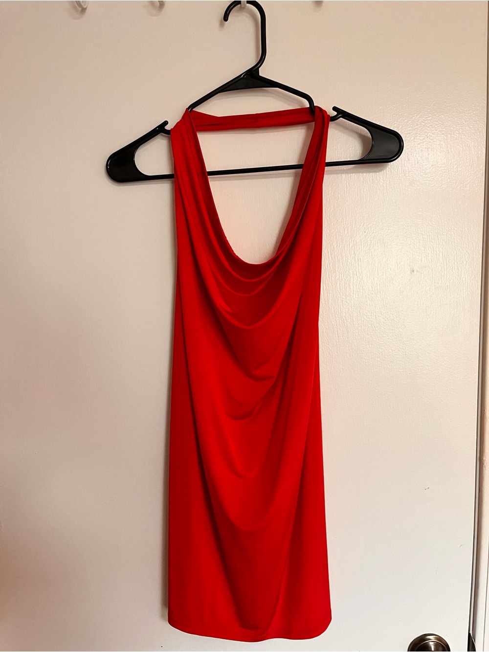 Red Draped Halter Neck top